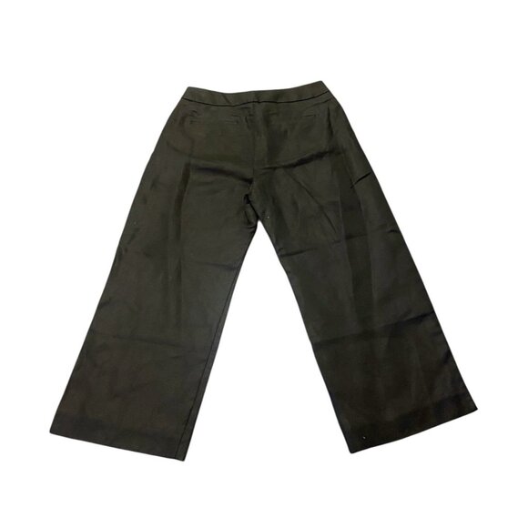 J Crew Pants Womens 10 Black Wide Leg Crop Pleated High Rise Linen NWT $128 - Picture 3 of 9